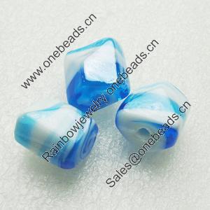 Hand-Made Lampwork Beads, nugget 14x14mm,thickness:13mm Hole:About 2mm, Sold by PC