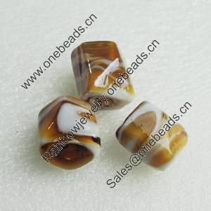 Hand-Made Lampwork Beads, nugget 14x14mm,thickness:13mm Hole:About 2mm, Sold by PC