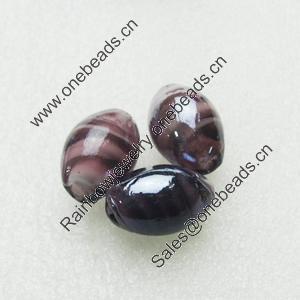 Hand-Made Lampwork Beads, oval 19x13mm Hole:About 2mm, Sold by PC