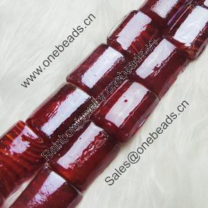 Hand-Made Lampwork Beads, rectangle 16x21mm,thickness:9mm Hole:About 2mm, Sold by PC
