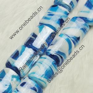Hand-Made Lampwork Beads, rectangle 21x15.5mm,thickness:9mm Hole:About 2mm, Sold by PC