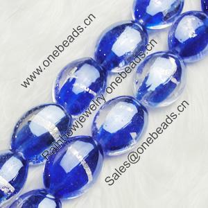 Hand-Made Lampwork Beads, oval 15x19mm,thickness:9mm Hole:About 2mm, Sold by PC