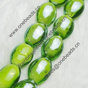 Hand-Made Lampwork Beads, oval 15x19mm,thickness:9mm Hole:About 2mm, Sold by PC