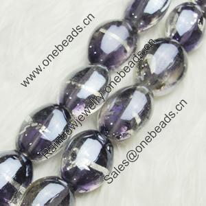 Hand-Made Lampwork Beads, oval 15x19mm,thickness:9mm Hole:About 2mm, Sold by PC