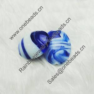 Hand-Made Lampwork Beads, flat oval 30x24mm,thickness:13mm Hole:About 2mm, Sold by PC