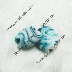 Hand-Made Lampwork Beads, flat oval 30x24mm,thickness:13mm Hole:About 2mm, Sold by PC