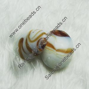 Hand-Made Lampwork Beads, flat oval 30x24mm,thickness:13mm Hole:About 2mm, Sold by PC