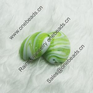 Hand-Made Lampwork Beads, flat oval 30x24mm,thickness:13mm Hole:About 2mm, Sold by PC