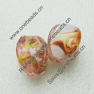 Hand-Made Lampwork Beads, cube 24x18mm Hole:About 2mm, Sold by PC