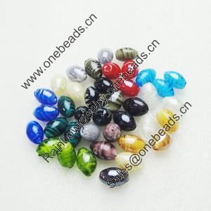 Hand-Made Lampwork Beads，Mixed color oval 19x13mm Hole:About 2mm, Sold by Group