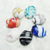 Hand-Made Lampwork Beads，Mixed color flat round 30x24mm,thickness:13mm Hole:About 2mm, Sold by Group