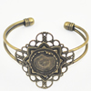 Copper Bracelet with Iron settings, Settings's inner dia:17mm, Sold by PC
