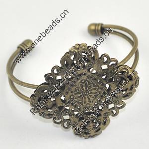 Copper Bracelet with Iron settings, Fashion Jewelry Findings, Sold by PC