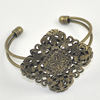 Copper Bracelet with Iron settings, Fashion Jewelry Findings, Sold by PC