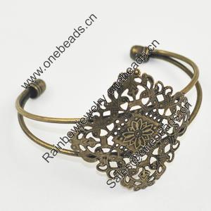 Copper Bracelet with Iron settings, Fashion Jewelry Findings, Sold by PC