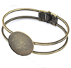 Copper Bracelet with Iron settings, Settings's inner dia:25mm, Sold by PC