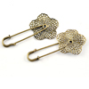 Iron Brooch, Fashion Jewelry Findings, 30x58mm, Sold by Bag