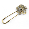 Iron Brooch, Fashion Jewelry Findings, 30x70mm, Sold by Bag