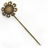 Copper Brooch with Iron Settings, Fashion Jewelry Findings, 67mm, Inner dia:12mm Sold by Bag