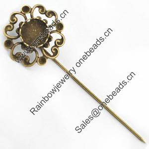 Copper Brooch with Iron Settings, Fashion Jewelry Findings, 71mm, Inner dia:10mm Sold by Bag