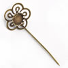 Copper Brooch with Iron Settings, Fashion Jewelry Findings, 71mm, Inner dia:10mm Sold by Bag