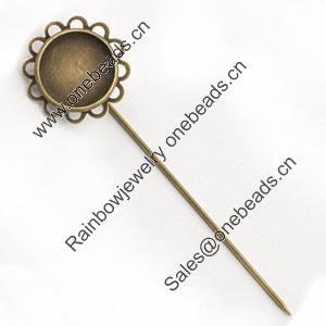 Copper Brooch with Iron Settings, Fashion Jewelry Findings, 71mm, Inner dia:14mm Sold by Bag