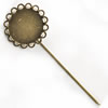 Copper Brooch with Iron Settings, Fashion Jewelry Findings, 72mm, Inner dia:20mm Sold by Bag
