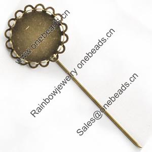 Copper Brooch with Iron Settings, Fashion Jewelry Findings, 72mm, Inner dia:20mm Sold by Bag