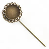 Copper Brooch with Iron Settings, Fashion Jewelry Findings, 71mm, Inner dia:18mm Sold by Bag
