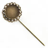 Copper Brooch with Iron Settings, Fashion Jewelry Findings, 71mm, Inner dia:18mm Sold by Bag