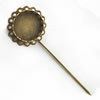 Copper Brooch with Iron Settings, Fashion Jewelry Findings, 73mm, Inner dia:18mm Sold by Bag
