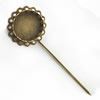 Copper Brooch with Iron Settings, Fashion Jewelry Findings, 73mm, Inner dia:18mm Sold by Bag