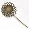 Copper Brooch with Iron Settings, Fashion Jewelry Findings, 76mm, Inner dia:18mm Sold by Bag
