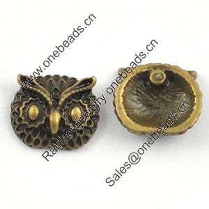 Brooch/Hairpin Head, Fashion Zinc Alloy Jewelry Findings. Lead-free. Animal Head 13x16mm Sold by Bag