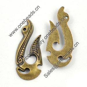 Pendant/Charm. Fashion Zinc Alloy Jewelry Findings. Lead-free. Animal 16x38mm Sold by Bag
