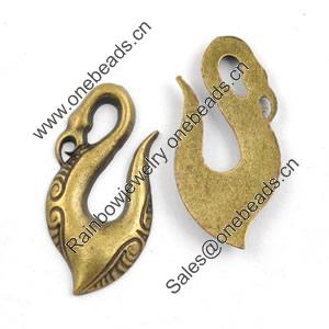 Pendant/Charm. Fashion Zinc Alloy Jewelry Findings. Lead-free. Animal 18x38mm Sold by Bag			