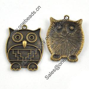 Pendant/Charm. Fashion Zinc Alloy Jewelry Findings. Lead-free. Animal 27x33mm Sold by Bag			