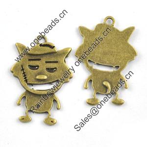 Pendant/Charm. Fashion Zinc Alloy Jewelry Findings. Lead-free. Animal 28x41mm Sold by Bag			