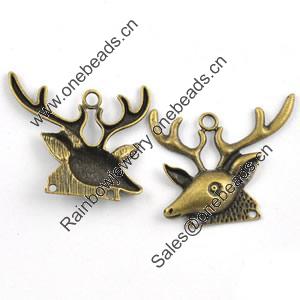 Pendant/Charm. Fashion Zinc Alloy Jewelry Findings. Lead-free. Animal Head 34x43mm Sold by Bag			