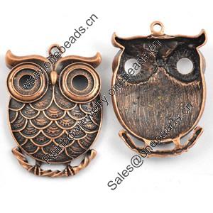 Pendant/Charm. Fashion Zinc Alloy Jewelry Findings. Lead-free. Animal 41x58mm Sold by Bag			