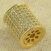 Copper Zircon Beads, Fashion jewelry findings, A Grade Column 10x12mm, Sold by PC

