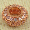 Copper Zircon Beads, Fashion jewelry findings, A Grade Rondelle 12mm, Sold by PC
