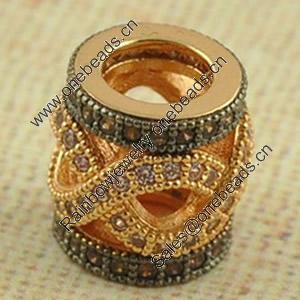 Copper Zircon Beads, Fashion jewelry findings, A Grade Cylinder 9x9mm, Sold by PC