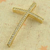 Copper Zircon Beads, Fashion jewelry findings, A Grade Cross 22x36mm, Sold by PC
