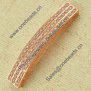 Copper Zircon Beads, Fashion jewelry findings, A Grade Rectangle 6.5x38mm, Sold by PC