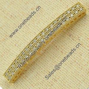 Copper Zircon Beads, Fashion jewelry findings, A Grade Rectangle 4.5x38mm, Sold by PC