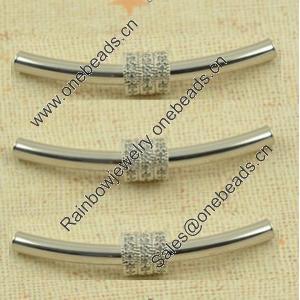 Copper Zircon Tube, Fashion jewelry findings, A Grade 7x40mm, Sold by PC