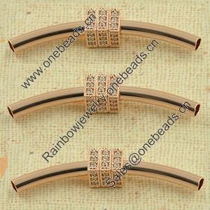 Copper Zircon Tube, Fashion jewelry findings, A Grade 6x40mm, Sold by PC