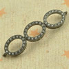 Copper Zircon Connector, Fashion jewelry findings, A Grade 10x39mm, Sold by PC
