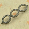 Copper Zircon Connector, Fashion jewelry findings, A Grade 10x39mm, Sold by PC